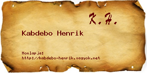 Kabdebo Henrik névjegykártya