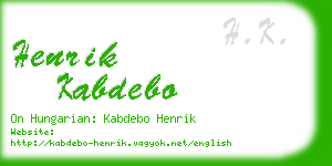 henrik kabdebo business card